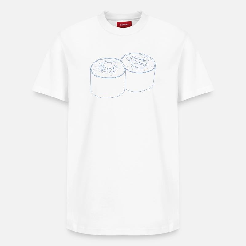 Conception de sushis - T-shirt unisexe décontracté en coton Supima – de SPREAD - blanc