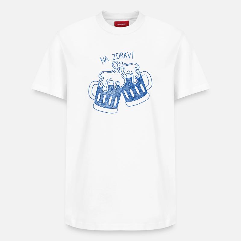 Verres à bière avec acclamations - T-shirt unisexe décontracté en coton Supima – de SPREAD - blanc