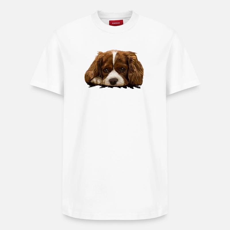 épagneul - T-shirt unisexe décontracté en coton Supima – de SPREAD - blanc