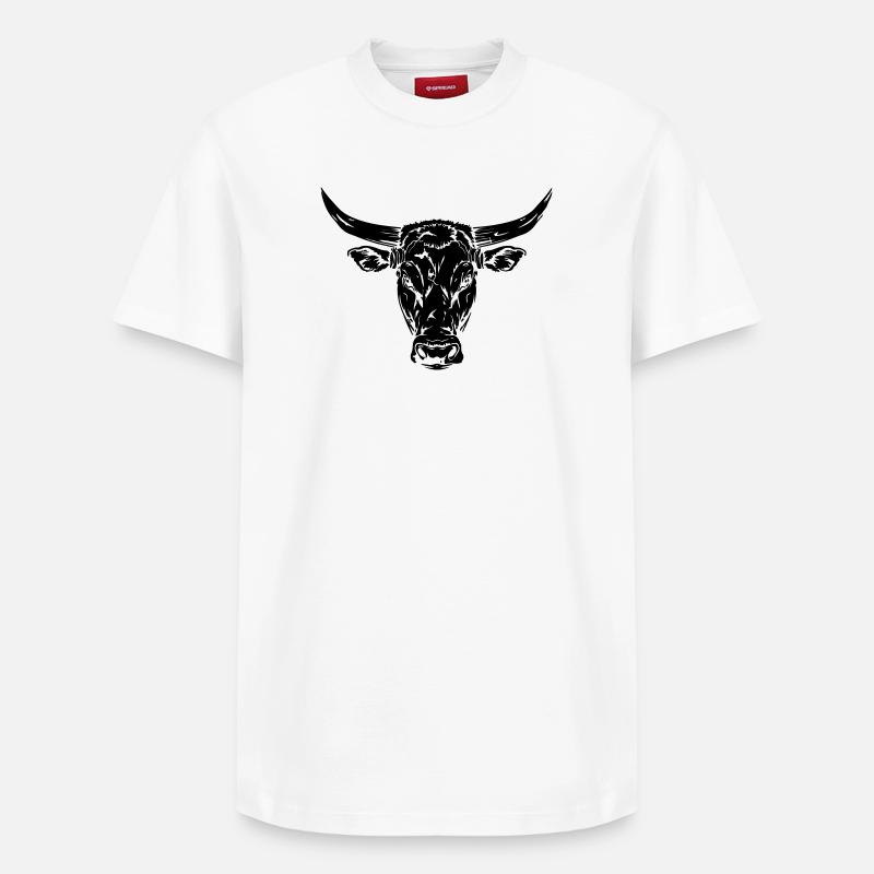 Stier - Relaxed Unisex Supima Cotton T-Shirt – von SPREAD - Weiß
