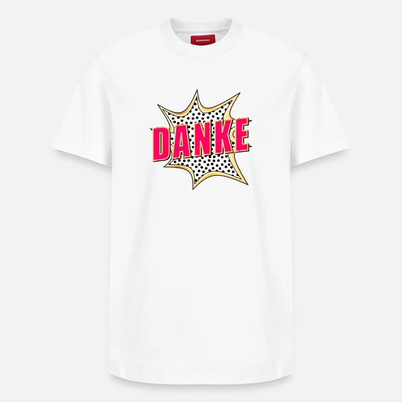 MERCI MERCI POP-ART - T-shirt unisexe décontracté en coton Supima – de SPREAD - blanc