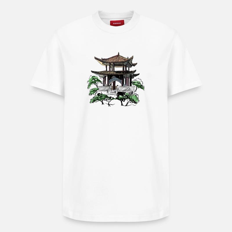 pagode - T-shirt unisexe décontracté en coton Supima – de SPREAD - blanc
