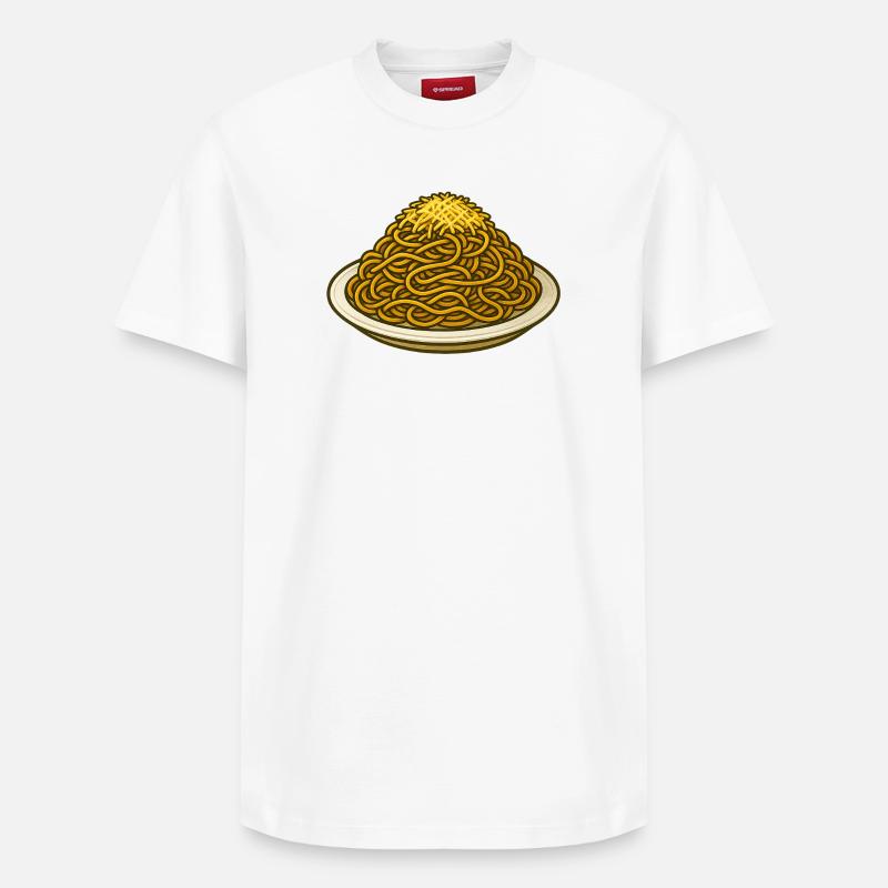 Spaghetti mit Käse Illustration - Relaxed Unisex Supima Cotton T-Shirt – von SPREAD - Weiß
