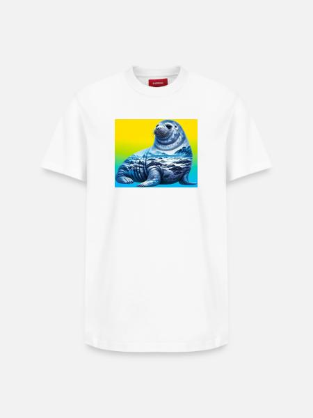 Phoque - T-shirt unisexe décontracté en coton Supima – de SPREAD - blanc