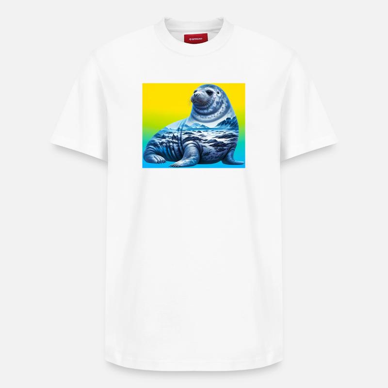 Phoque - T-shirt unisexe décontracté en coton Supima – de SPREAD - blanc
