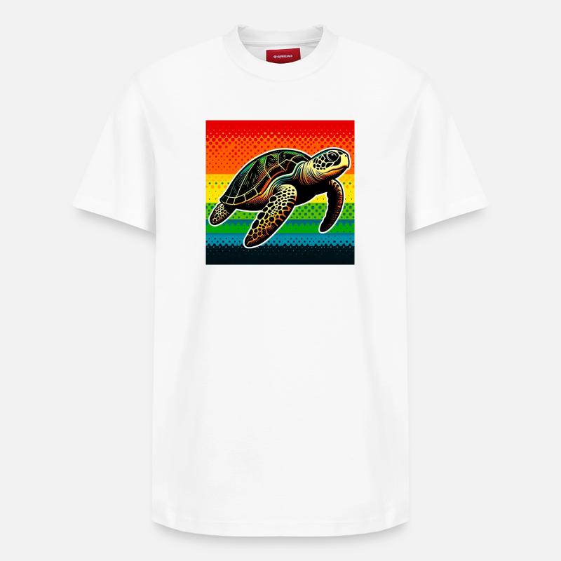 tortue - T-shirt unisexe décontracté en coton Supima – de SPREAD - blanc