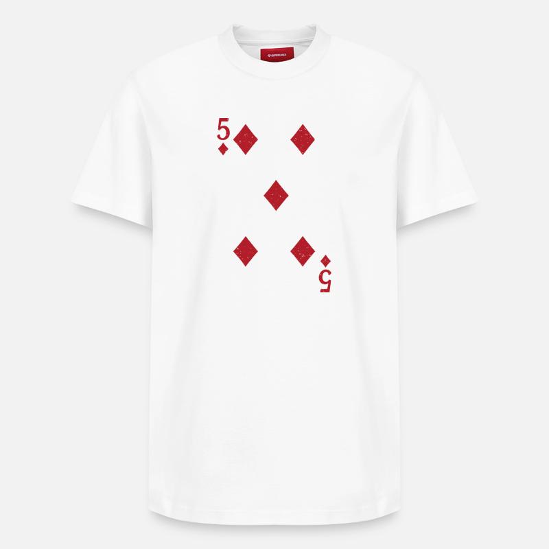 Carte 5 Diamants - T-shirt unisexe décontracté en coton Supima – de SPREAD - blanc