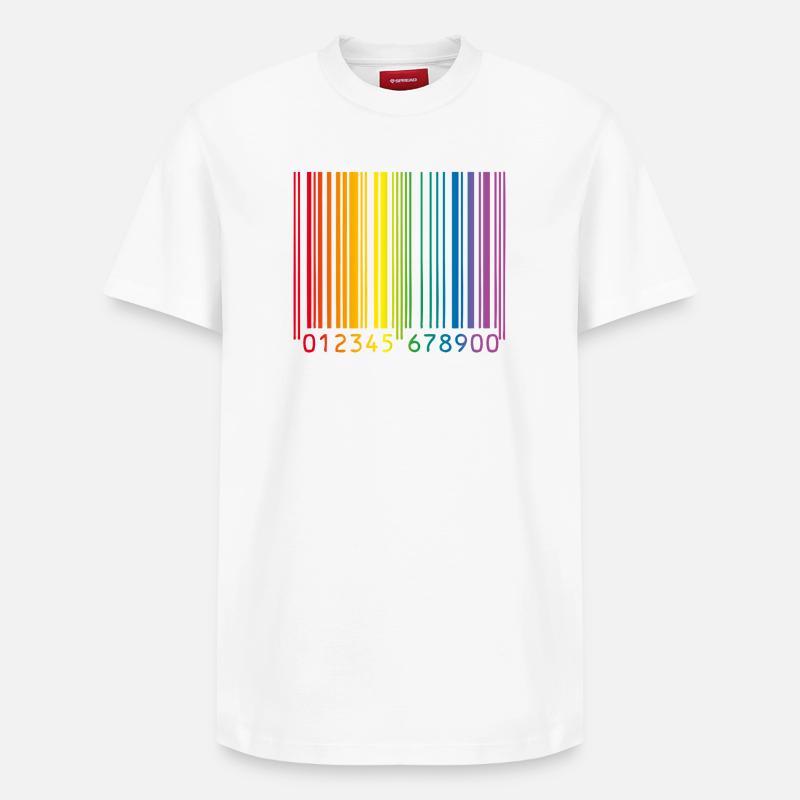 Schwuler Barcode - Relaxed Unisex Supima Cotton T-Shirt – von SPREAD - Weiß