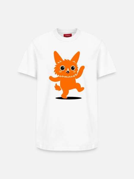Funny animal character with big eyes - Relaxed Unisex Supima Cotton T-Shirt – by SPREAD - white