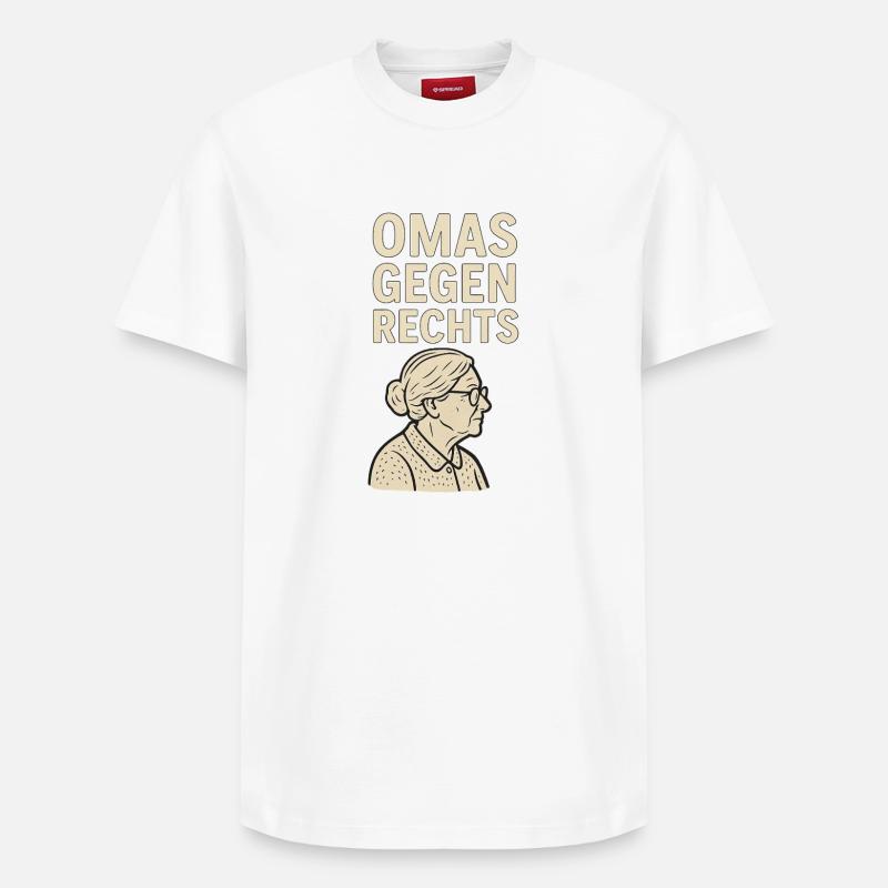 Anti-Rechts Statement Omas gegen rechts - Relaxed Unisex Supima Cotton T-Shirt – von SPREAD - Weiß
