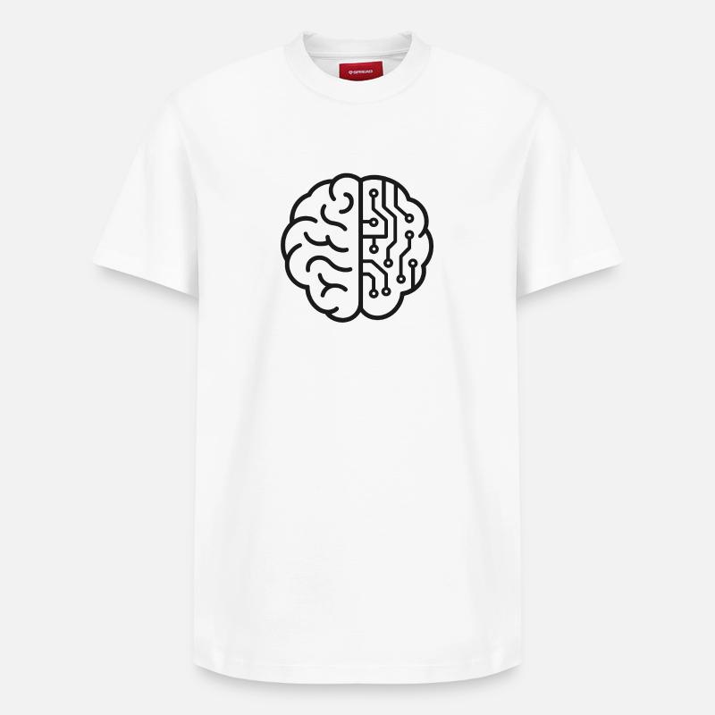 Conceptions cérébrales futuristes - T-shirt unisexe décontracté en coton Supima – de SPREAD - blanc