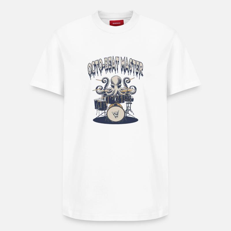 Octopus Beat Master Batteur - T-shirt unisexe décontracté en coton Supima – de SPREAD - blanc