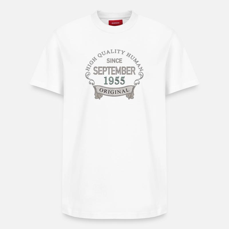 Seit_September_1955 - Relaxed Unisex Supima Cotton T-Shirt – von SPREAD - Weiß