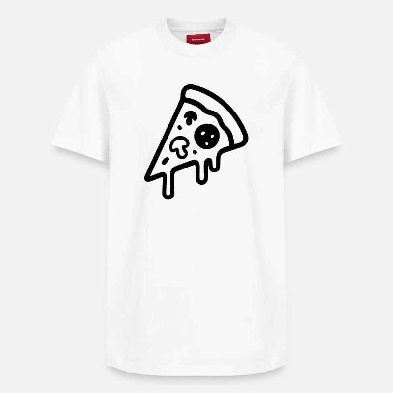 Pizza Stück Icon - Relaxed Unisex Supima Cotton T-Shirt – von SPREAD - Weiß