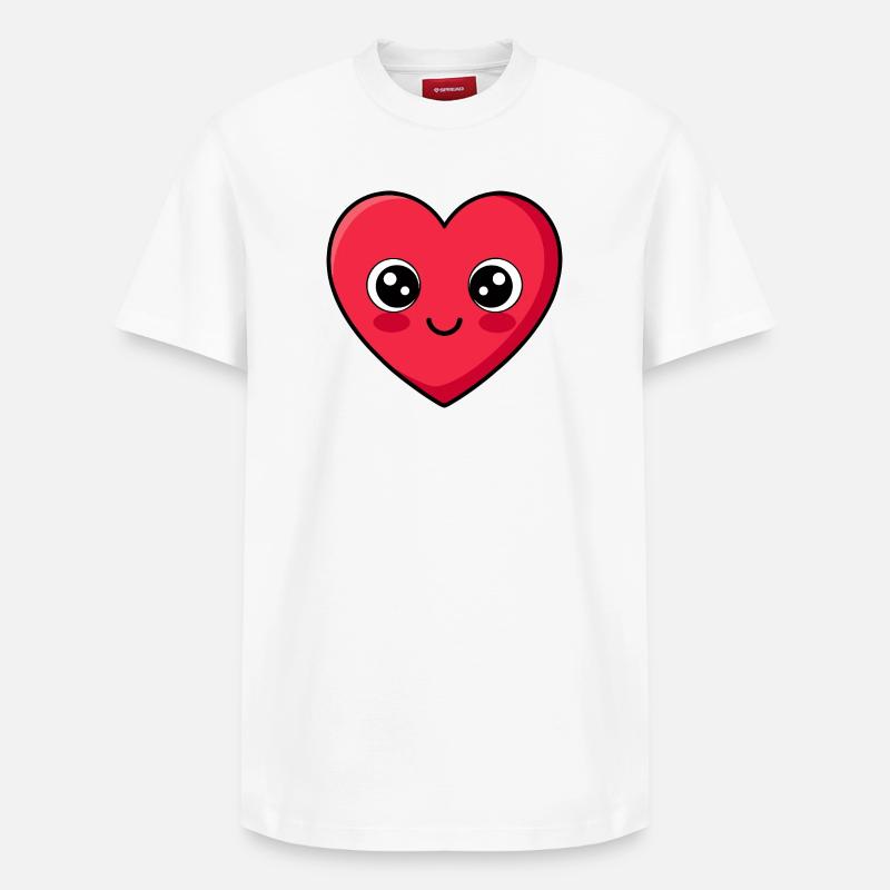 Conception d’émoticônes de cœur kawaii - T-shirt unisexe décontracté en coton Supima – de SPREAD - blanc