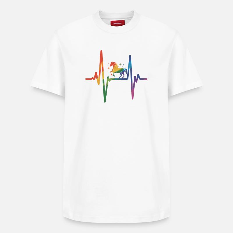 Pferd - Relaxed Unisex Supima Cotton T-Shirt – von SPREAD - Weiß