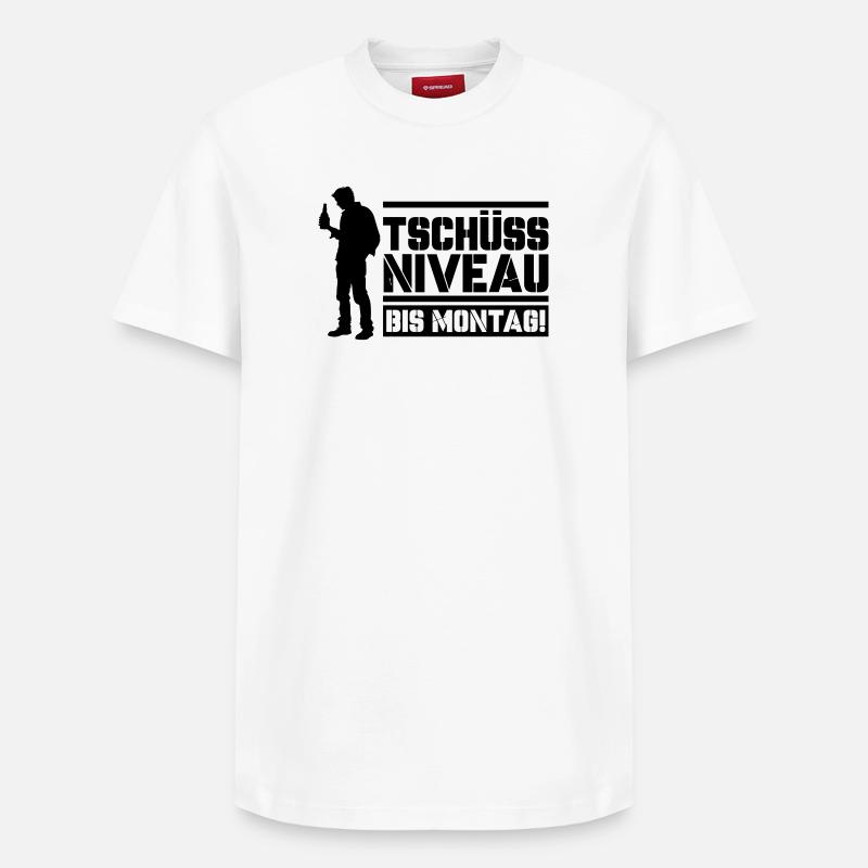 Bye bye niveau jusqu’à lundi - T-shirt unisexe décontracté en coton Supima – de SPREAD - blanc