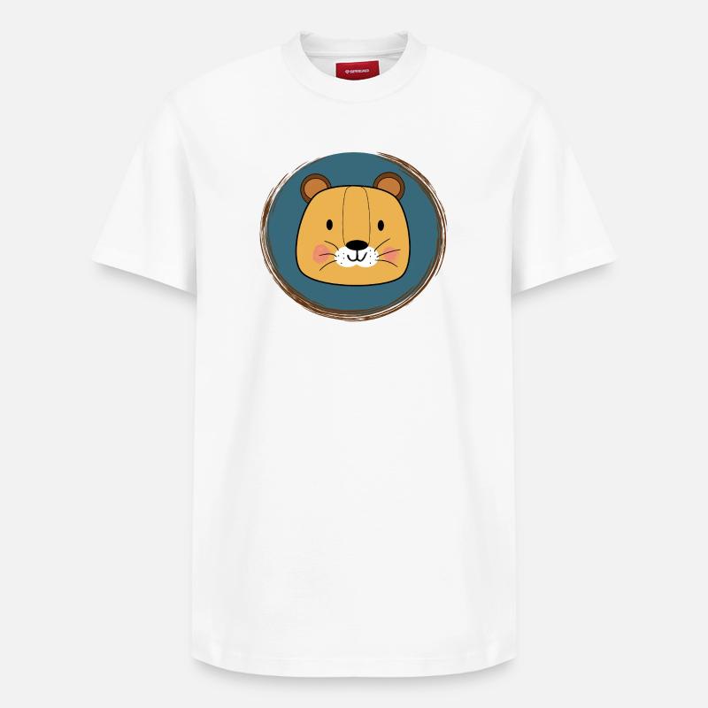 Lion adorable - T-shirt unisexe décontracté en coton Supima – de SPREAD - blanc