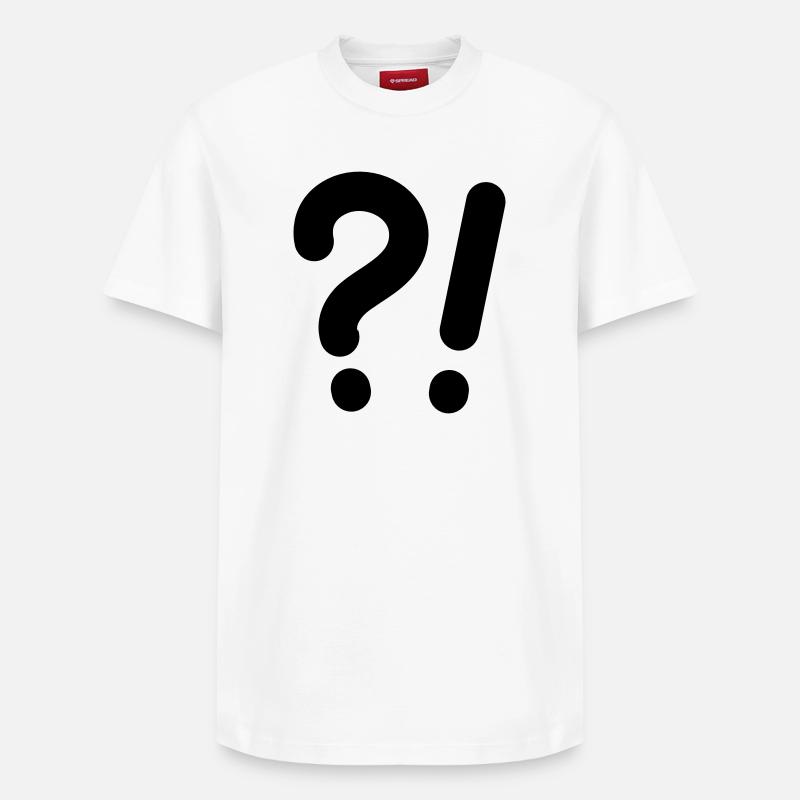 Points d’interrogation et points d’exclamation - T-shirt unisexe décontracté en coton Supima – de SPREAD - blanc