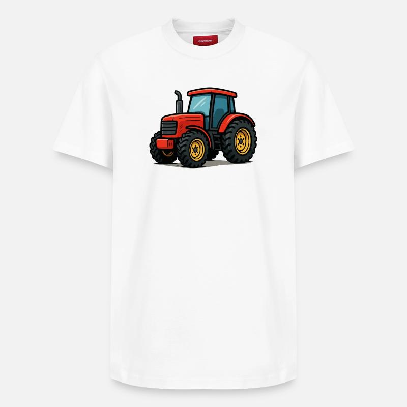 Traktor Comic - Relaxed Unisex Supima Cotton T-Shirt – von SPREAD - Weiß