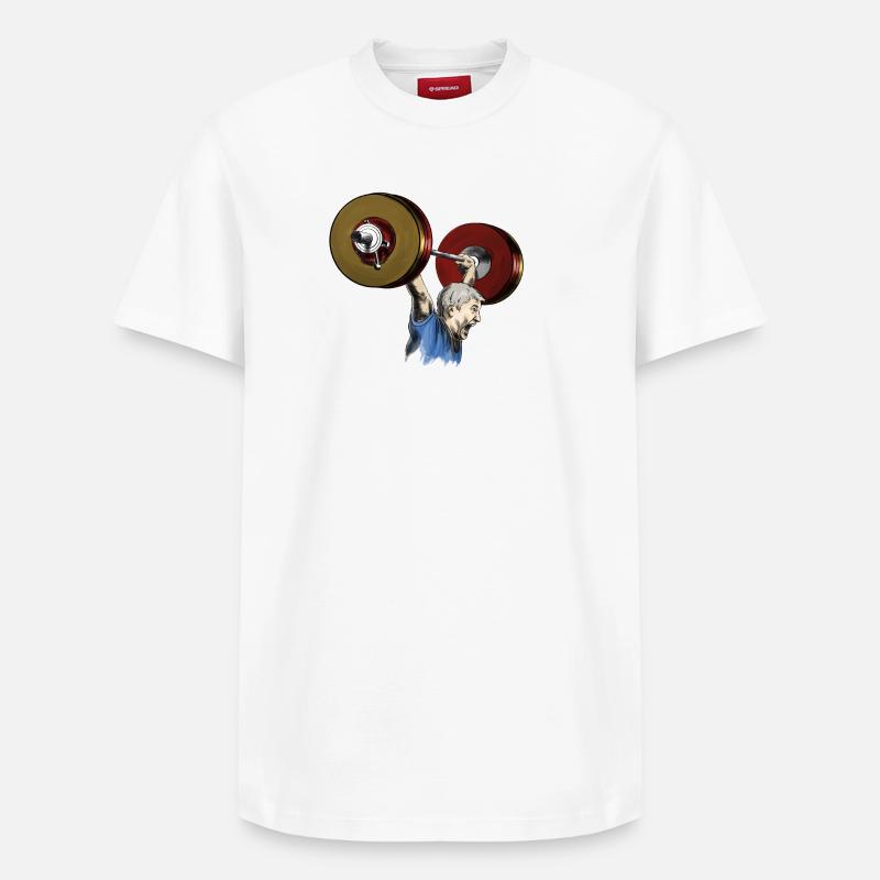 haltérophilie - T-shirt unisexe décontracté en coton Supima – de SPREAD - blanc
