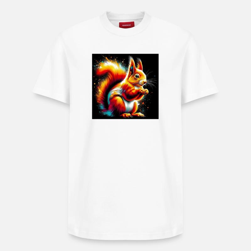 écureuil - T-shirt unisexe décontracté en coton Supima – de SPREAD - blanc