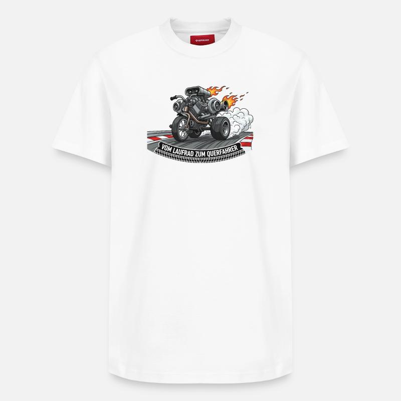 Vom Laufrad zum Querfahrer - Relaxed Unisex Supima Cotton T-Shirt – von SPREAD - Weiß