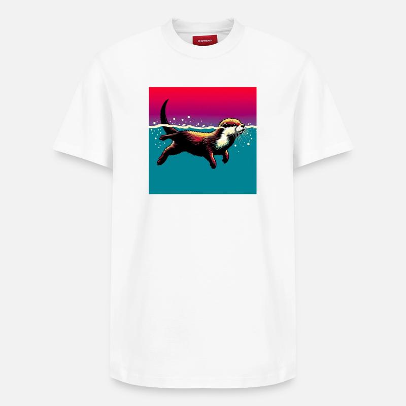 loutre - T-shirt unisexe décontracté en coton Supima – de SPREAD - blanc