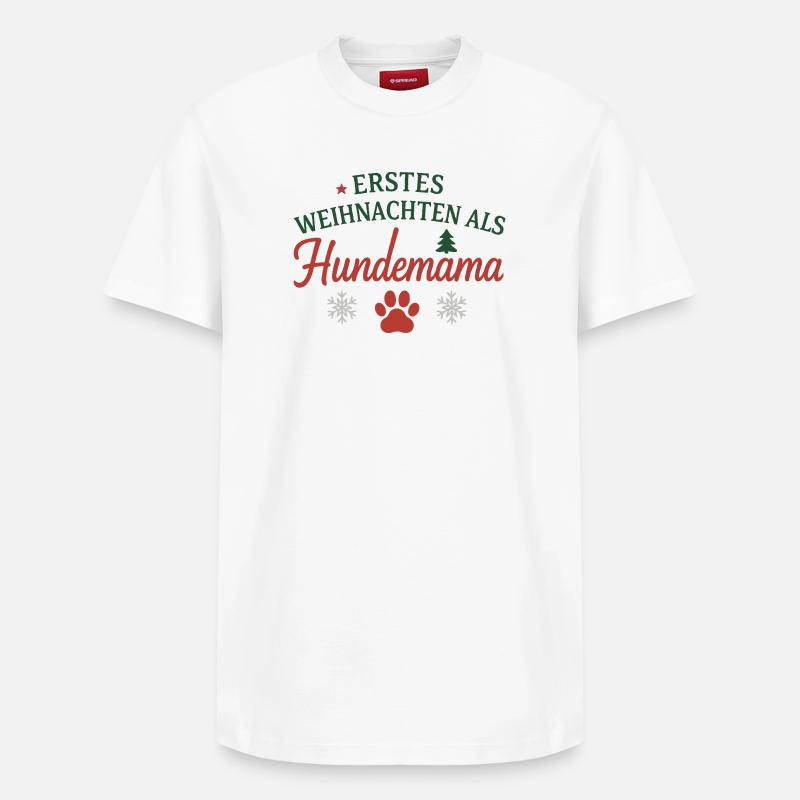 Tradition Noël Chien Maman Design - T-shirt unisexe décontracté en coton Supima – de SPREAD - blanc