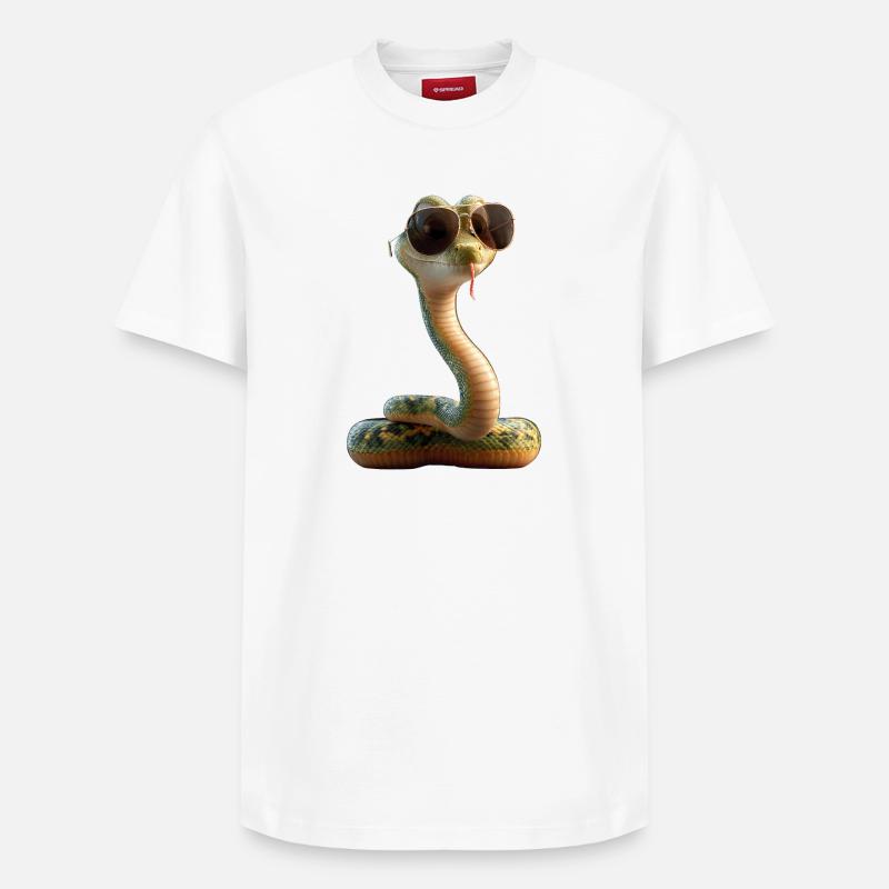 Schlange Python Kobra Klapperschlange Schlangen - Relaxed Unisex Supima Cotton T-Shirt – von SPREAD - Weiß