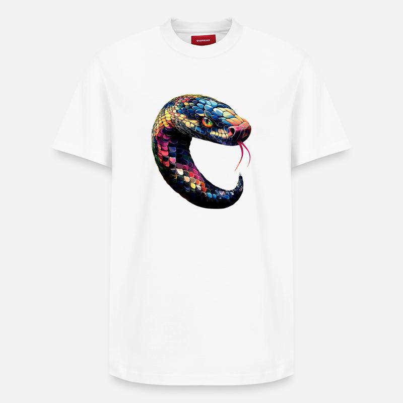snake, python, cobra, rattlesnake, snakes - Relaxed Unisex Supima Cotton T-Shirt – by SPREAD - white
