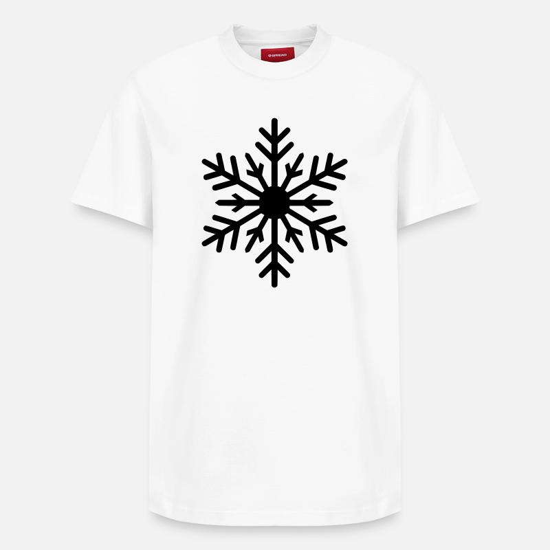Schneeflocke, Eiskristall, Farbe variabel - Relaxed Unisex Supima Cotton T-Shirt – von SPREAD - Weiß
