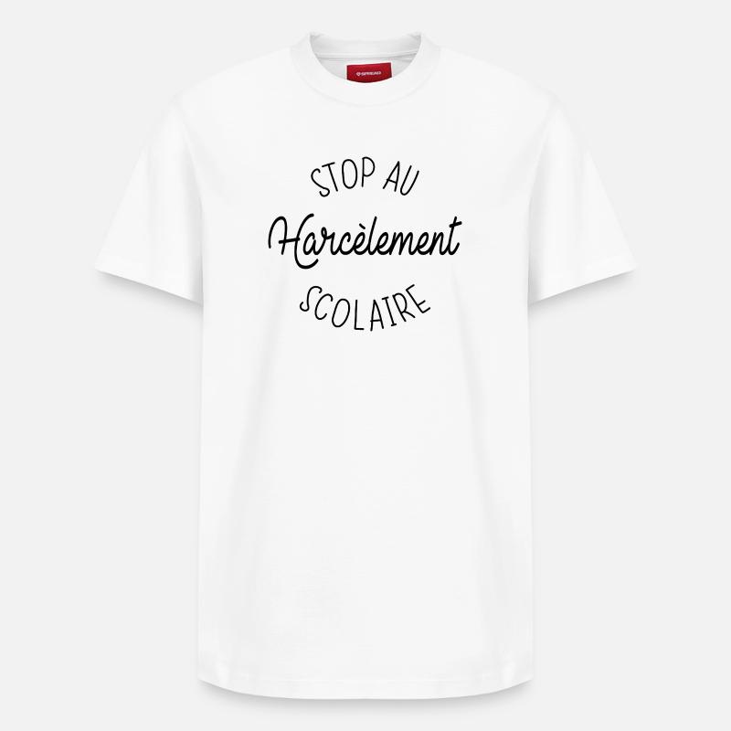 Stop au Harcèlement Scolaire - T-shirt unisexe décontracté en coton Supima – de SPREAD - blanc