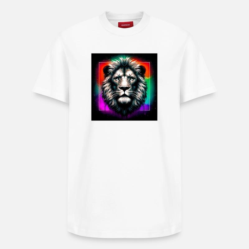 lion - T-shirt unisexe décontracté en coton Supima – de SPREAD - blanc
