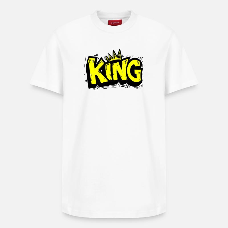 Lettrage King Graffiti - T-shirt unisexe décontracté en coton Supima – de SPREAD - blanc