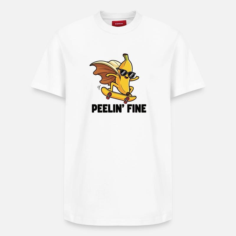 Patin Banane - T-shirt unisexe décontracté en coton Supima – de SPREAD - blanc