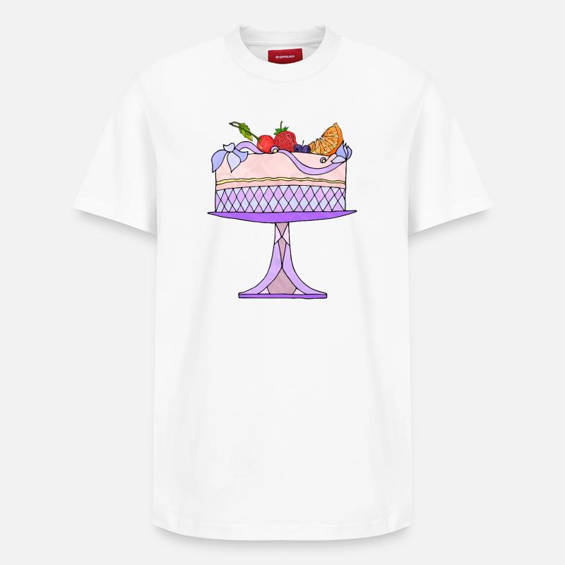 Gâteau - T-shirt unisexe décontracté en coton Supima – de SPREAD - blanc