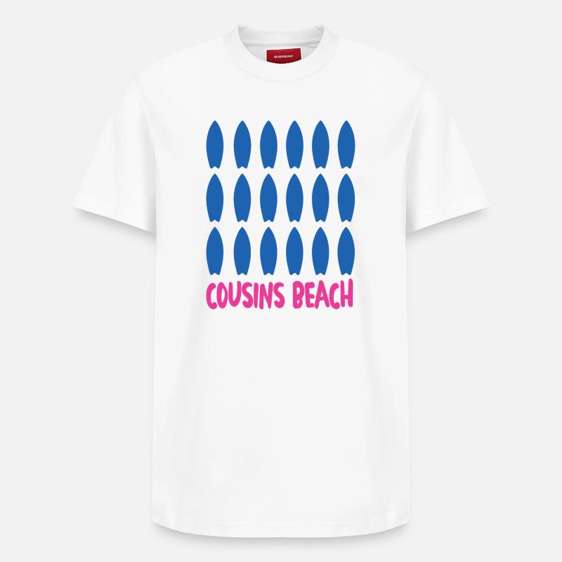 Cousins Beach – Planche de surf - T-shirt unisexe décontracté en coton Supima – de SPREAD - blanc