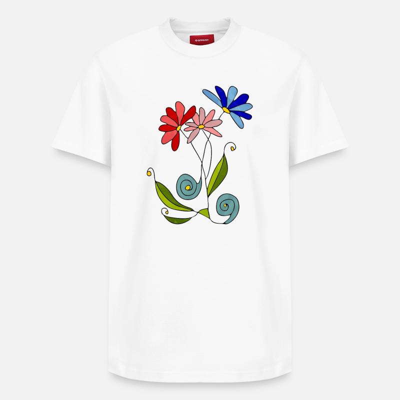 Fleur - T-shirt unisexe décontracté en coton Supima – de SPREAD - blanc