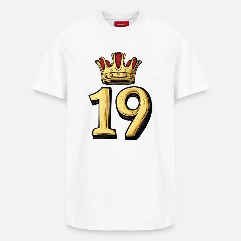 Couronne numéro 19 - T-shirt unisexe décontracté en coton Supima – de SPREAD - blanc