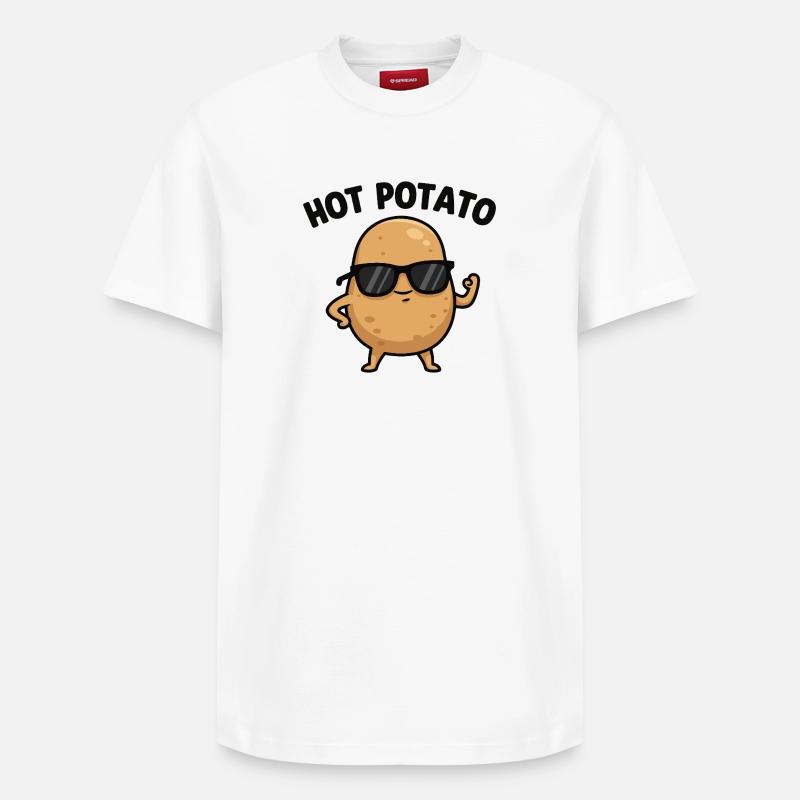 Patate avec attitude - T-shirt unisexe décontracté en coton Supima – de SPREAD - blanc