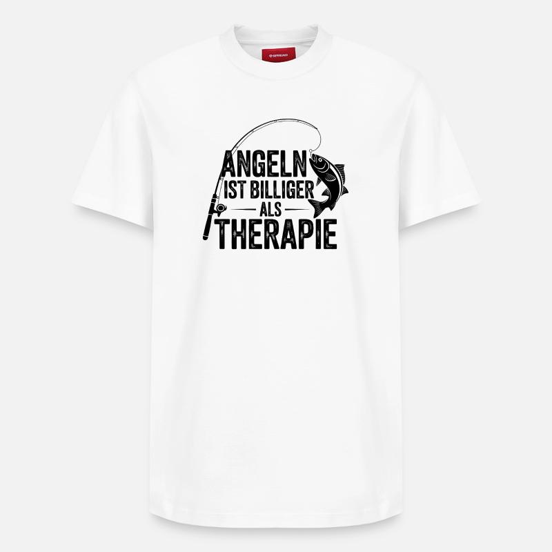 Angler Geschenk Perfekte Geschenkidee - Relaxed Unisex Supima Cotton T-Shirt – von SPREAD - Weiß
