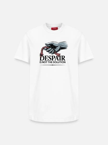 Resilient Hand Holding Frayed Rope - Relaxed Unisex Supima Cotton T-Shirt – by SPREAD - white