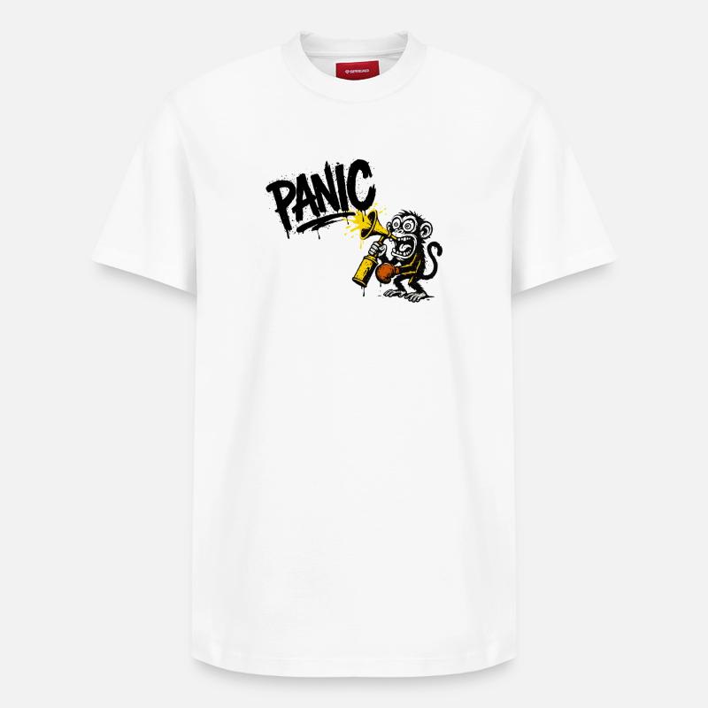 Singe expressif avec mégaphone - T-shirt unisexe décontracté en coton Supima – de SPREAD - blanc