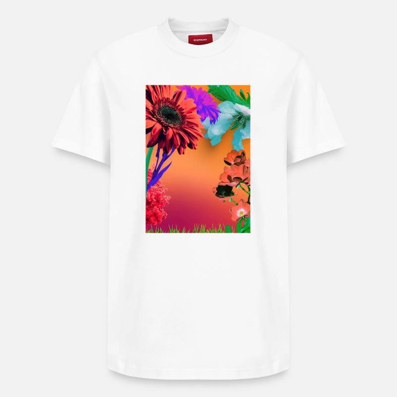 Toile fleur audacieuse - T-shirt unisexe décontracté en coton Supima – de SPREAD - blanc