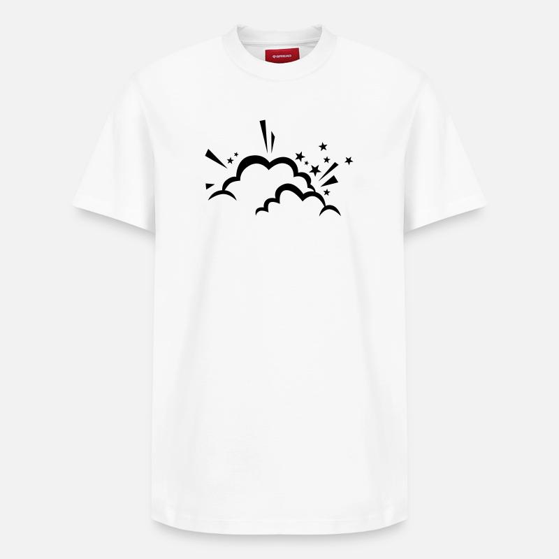 Comic cloud after explosion - Relaxed Unisex Supima Cotton T-Shirt – by SPREAD - white