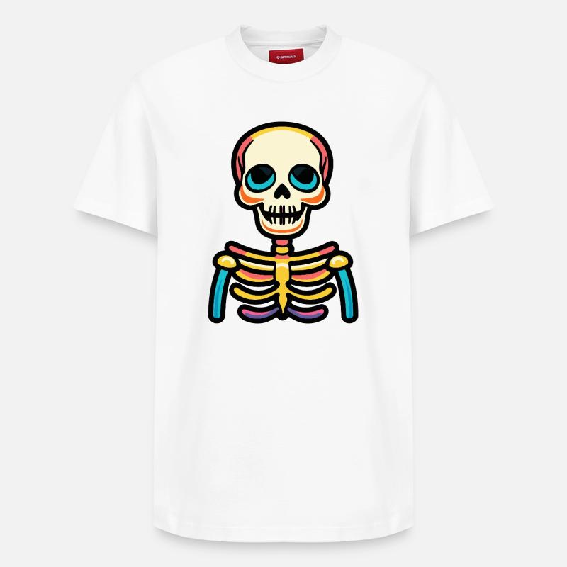 Squelette Halloween Bande Dessinée - T-shirt unisexe décontracté en coton Supima – de SPREAD - blanc