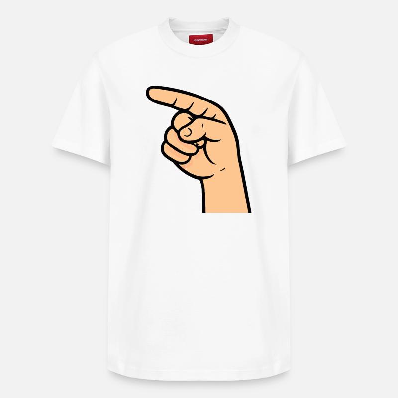 Hand Zeigefinger Comic - Relaxed Unisex Supima Cotton T-Shirt – von SPREAD - Weiß
