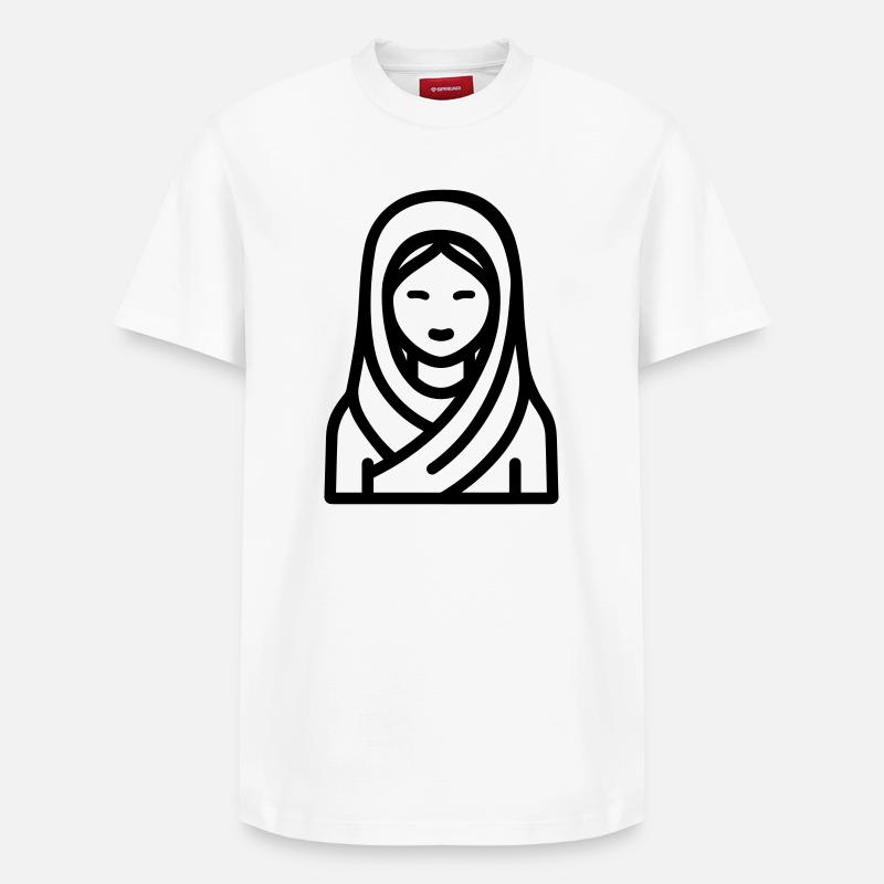 femme musulmane - T-shirt unisexe décontracté en coton Supima – de SPREAD - blanc