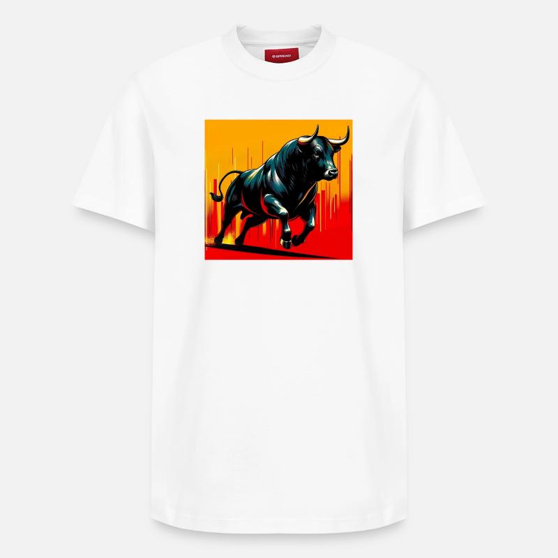 taureau - T-shirt unisexe décontracté en coton Supima – de SPREAD - blanc